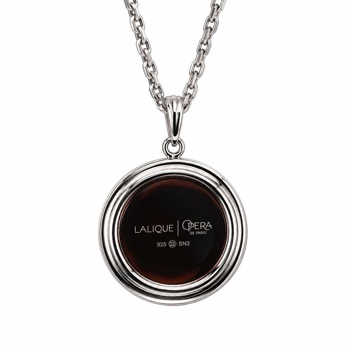 Lalique Opera National De Paris Baiser Crystal Silver Pendant Necklace 10528300