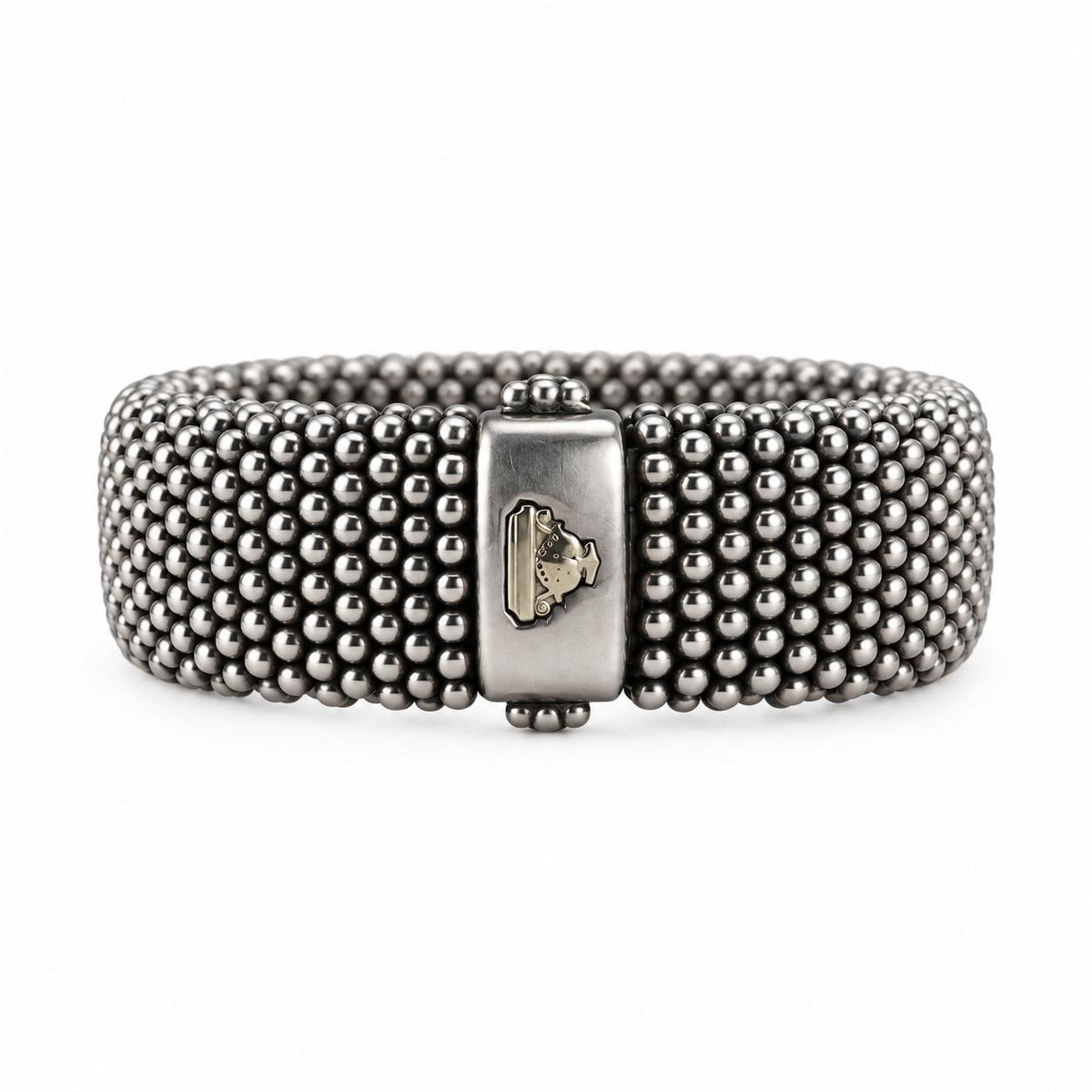 Lagos Signature Caviar 18K Gold Sterling Silver Bracelet 23mm
