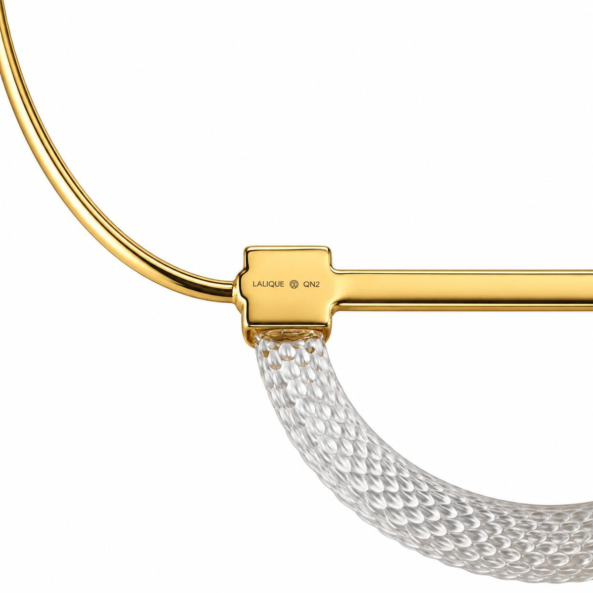 Lalique 1927 Crystal Gold Plated Tassel Choker Necklace 10582000