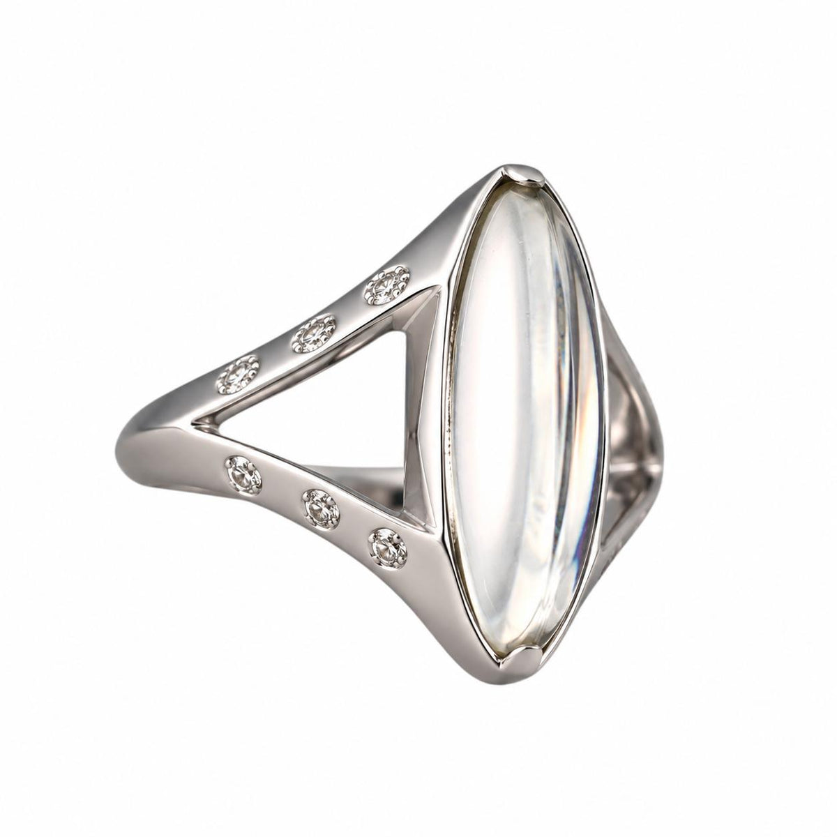 Lalique Crystal Eclat Sterling Silver Ring 10185800 DIMA CHECK PRICE