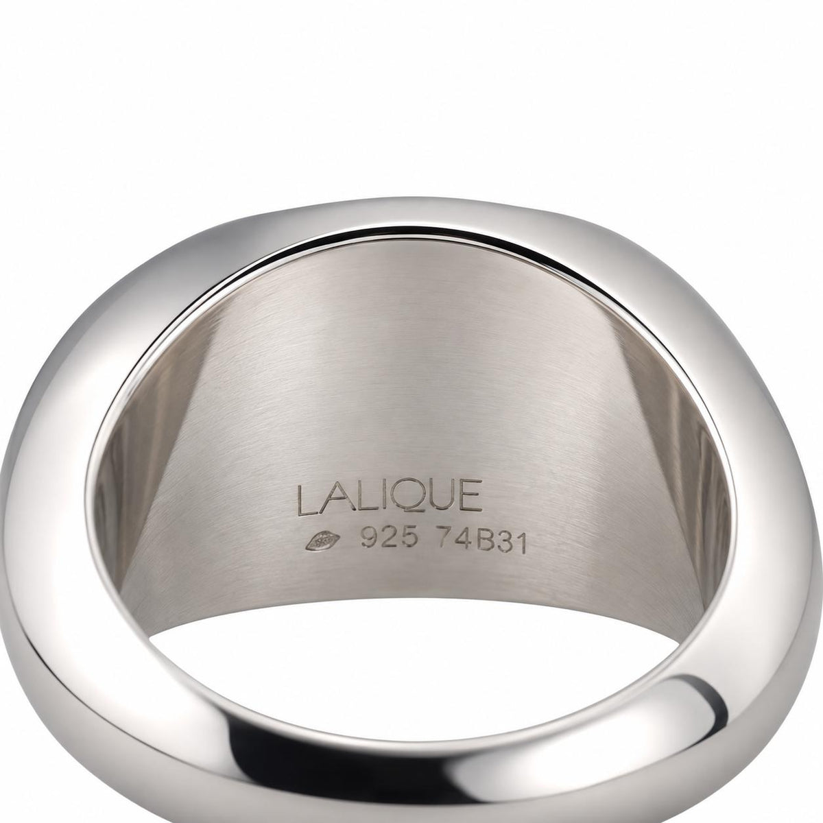 Lalique Petillante Cabochon Clear Crystal Sterling Silver Ring 10286600