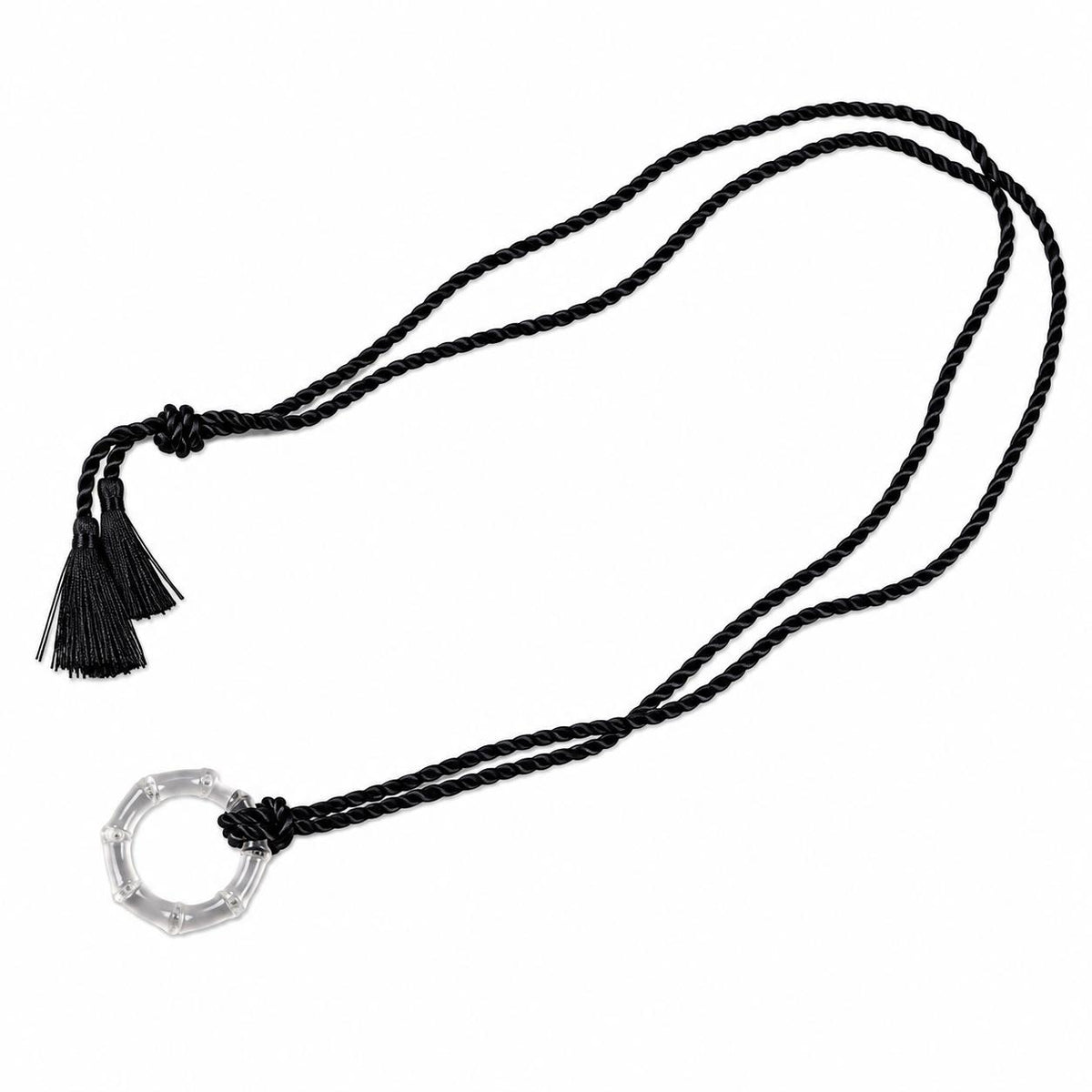 Lalique Soulmates Clear Crystal Ring Pendant Cord Necklace 10318200