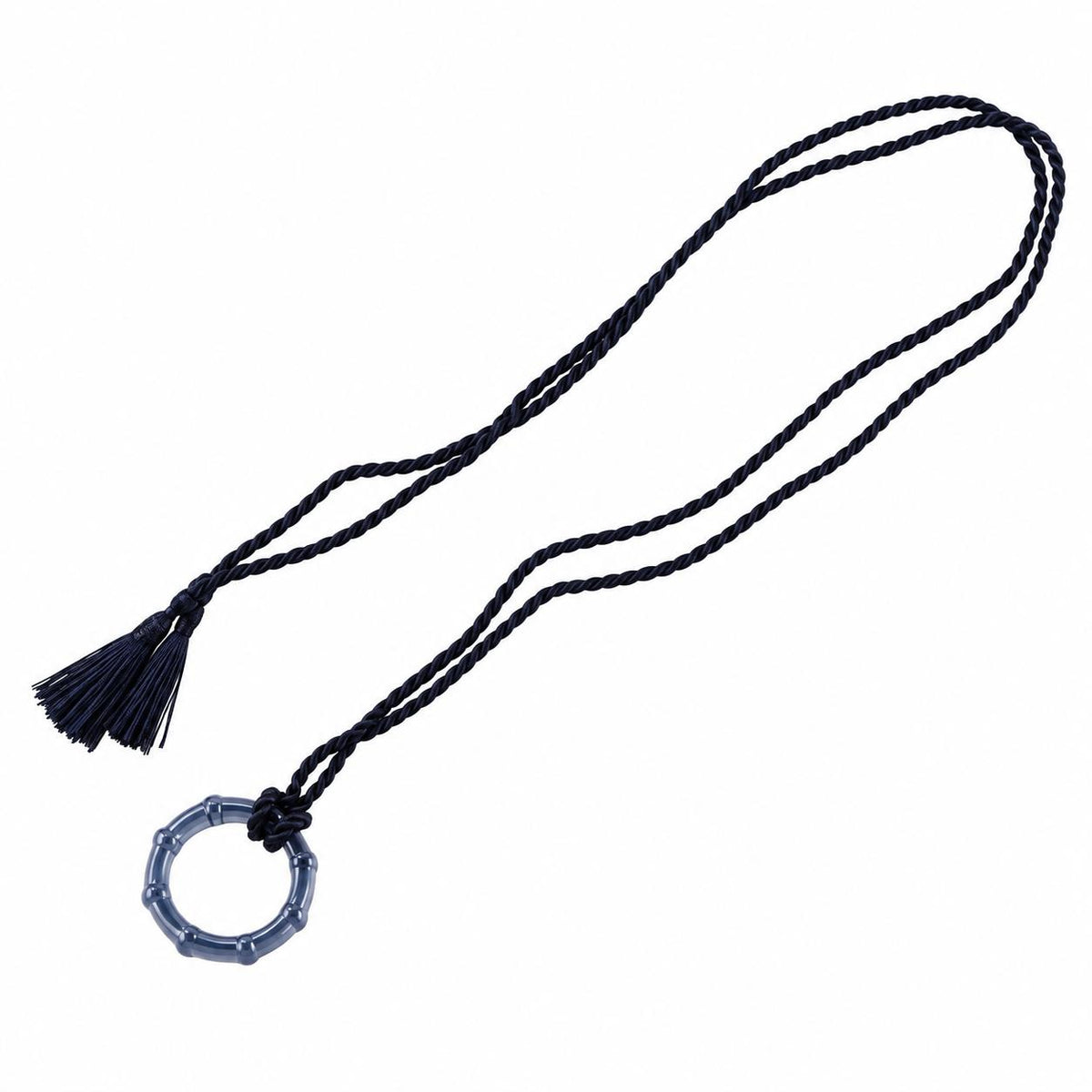 Lalique Soulmates Blue Crystal Ring Pendant Cord Necklace 10318500