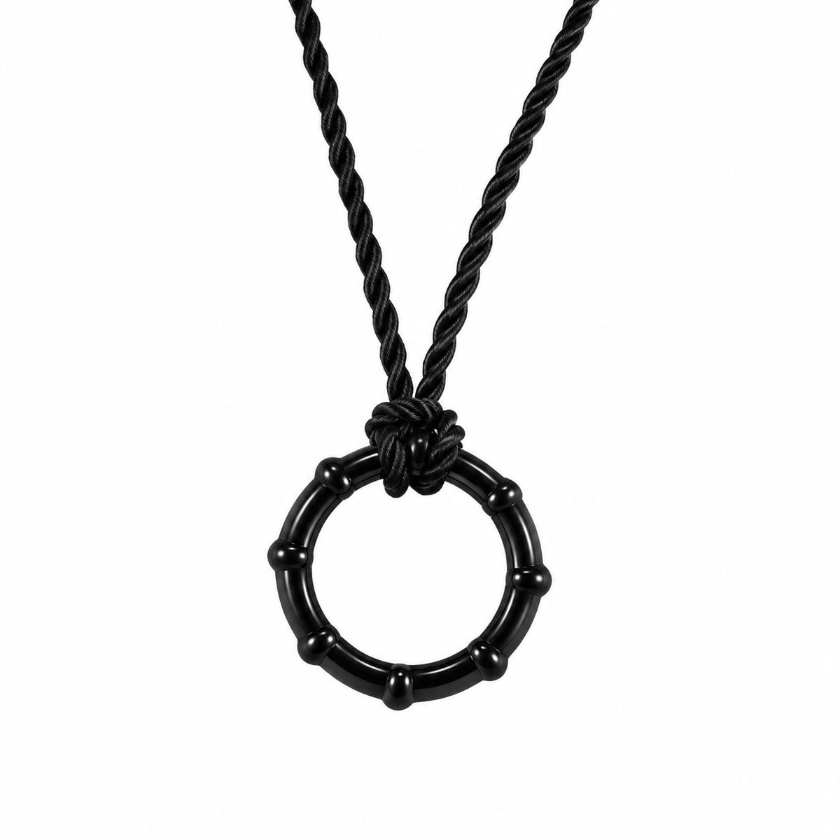 Lalique Soulmates Black Crystal Ring Pendant Cord Necklace 10318100