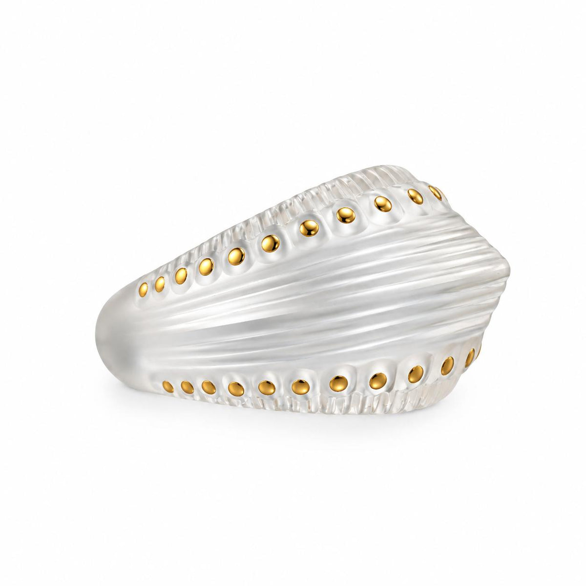 Lalique Icone Clear Crystal Gold Enamel Icon Ring 10456800