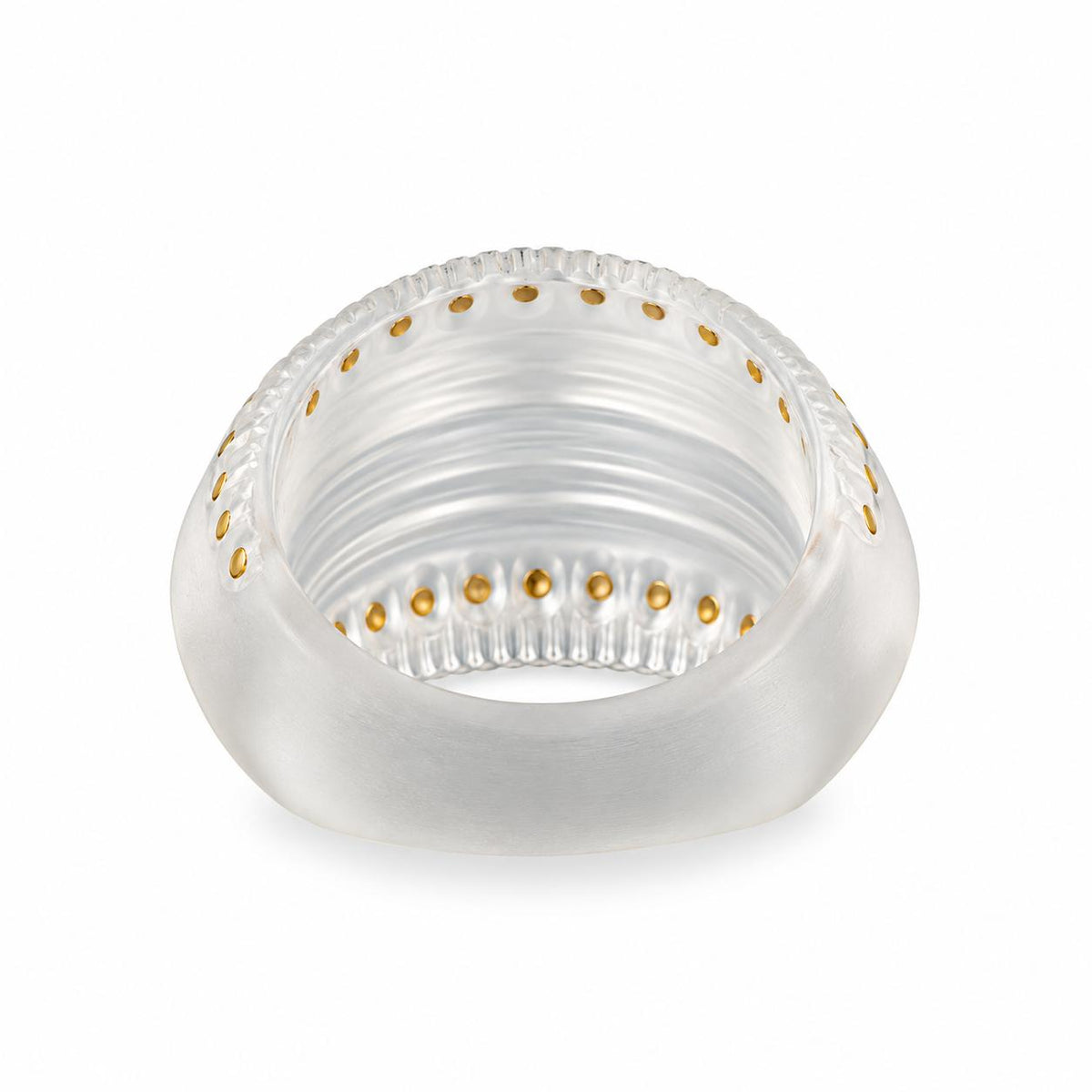 Lalique Icone Clear Crystal Gold Enamel Icon Ring 10456800