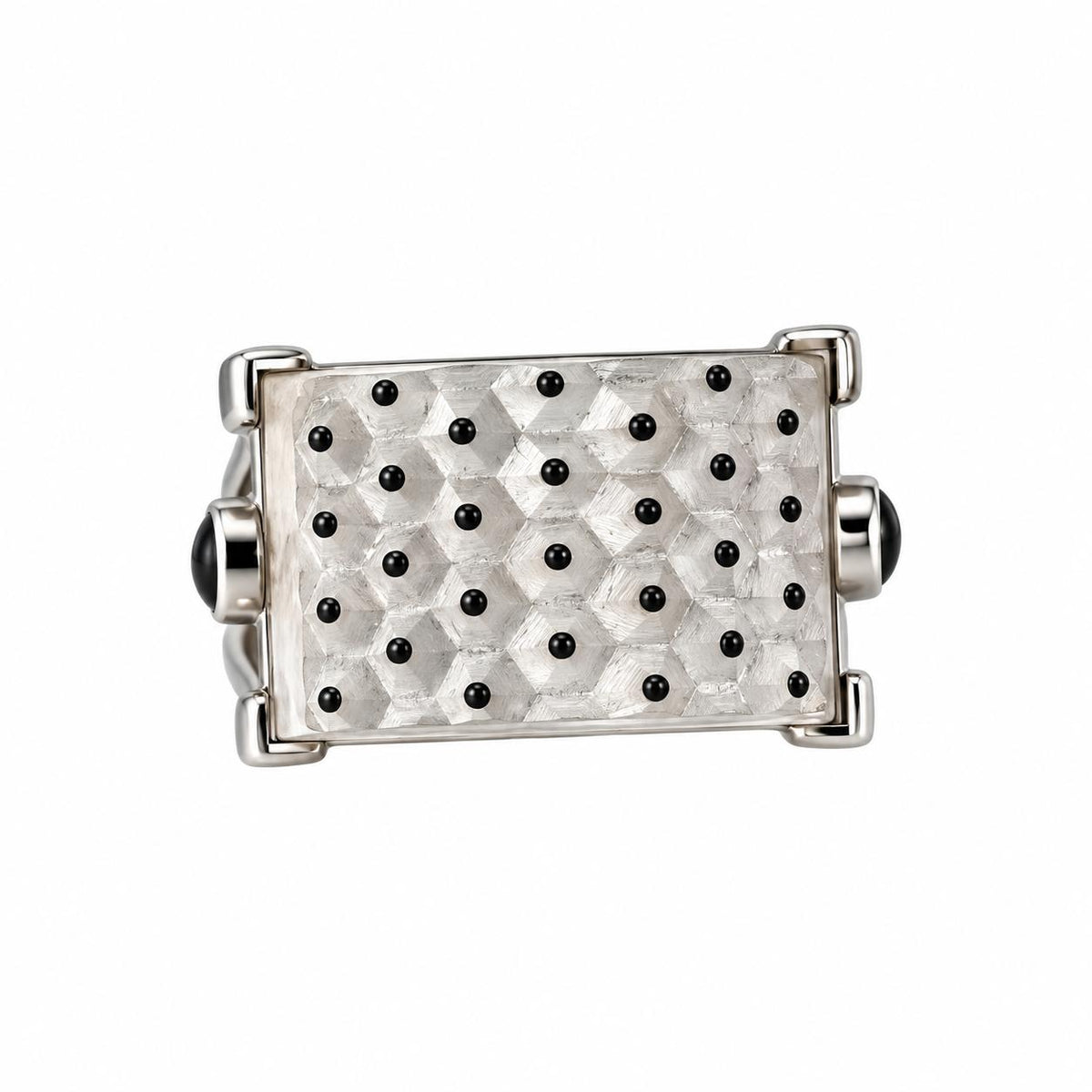 Lalique Cactus Clear Crystal Sterling Silver Ring 10451000