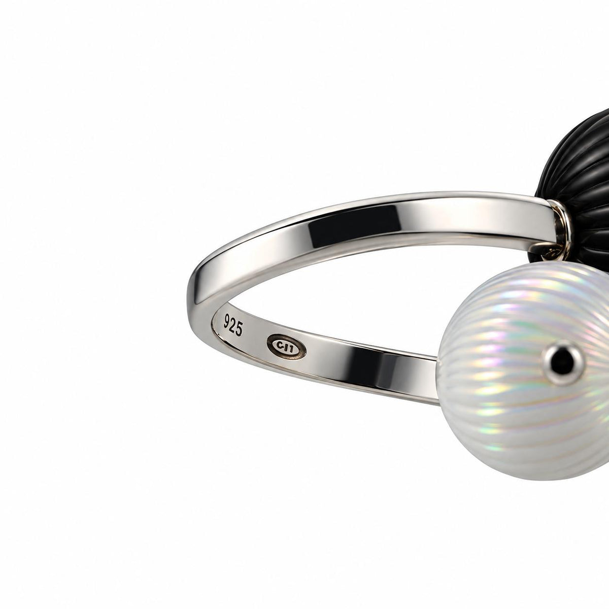 Lalique Toi & Moi Crystal Ball Sterling Silver Bypass Ring 10382300
