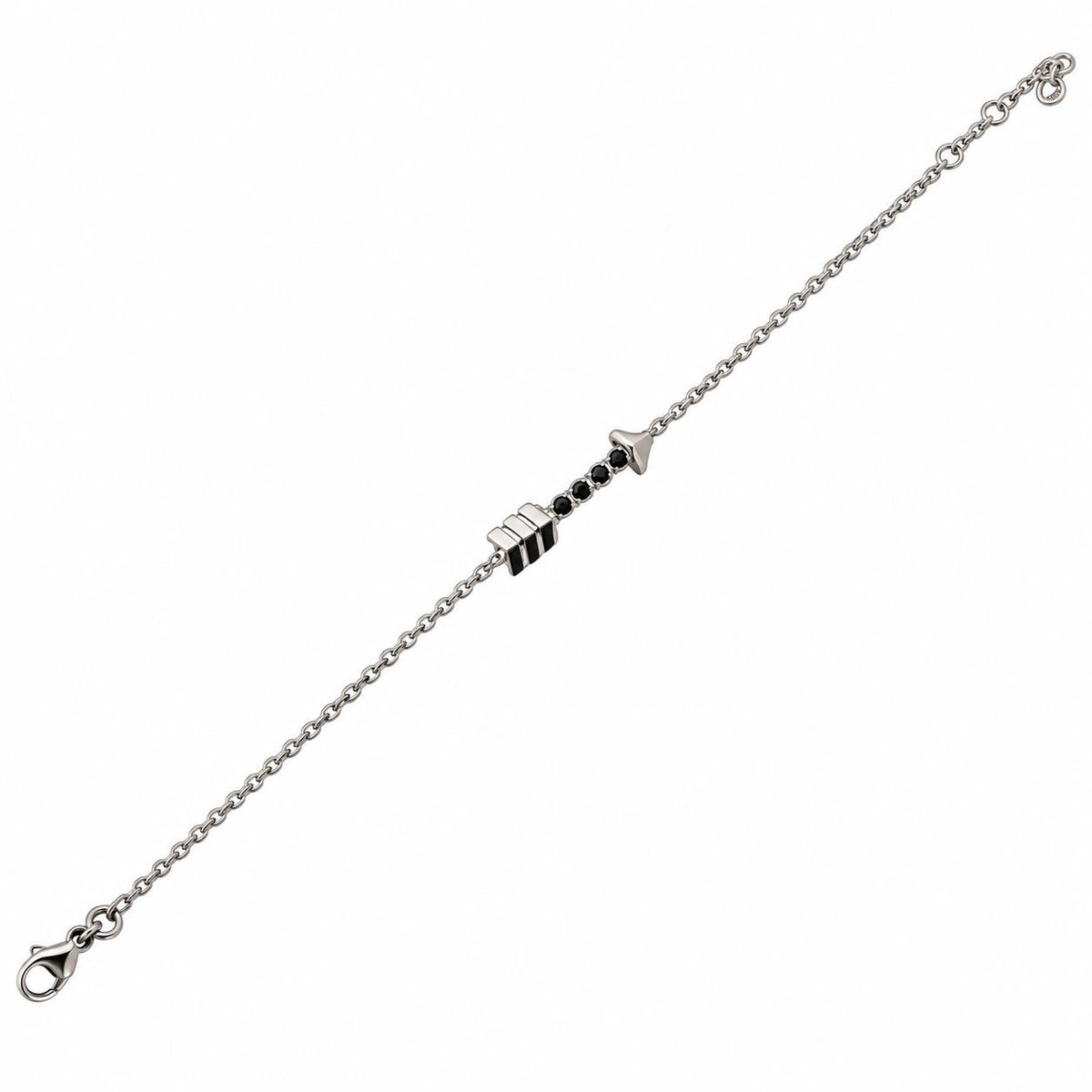 Lalique Eros Arrow Black Crystal Sterling Silver Bracelet 10320900