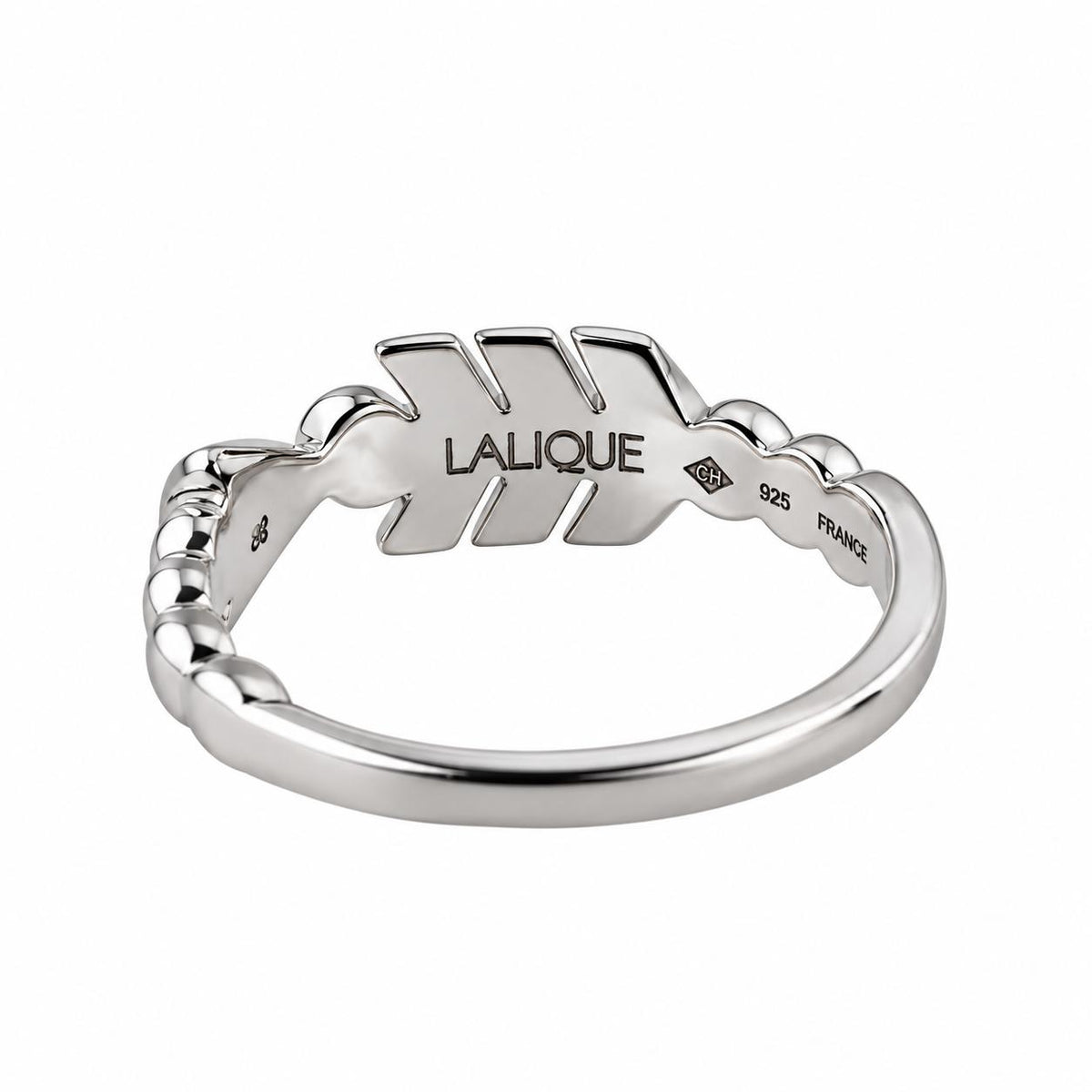 Lalique Eros Arrow Black Crystal Sterling Silver Ring 10321000