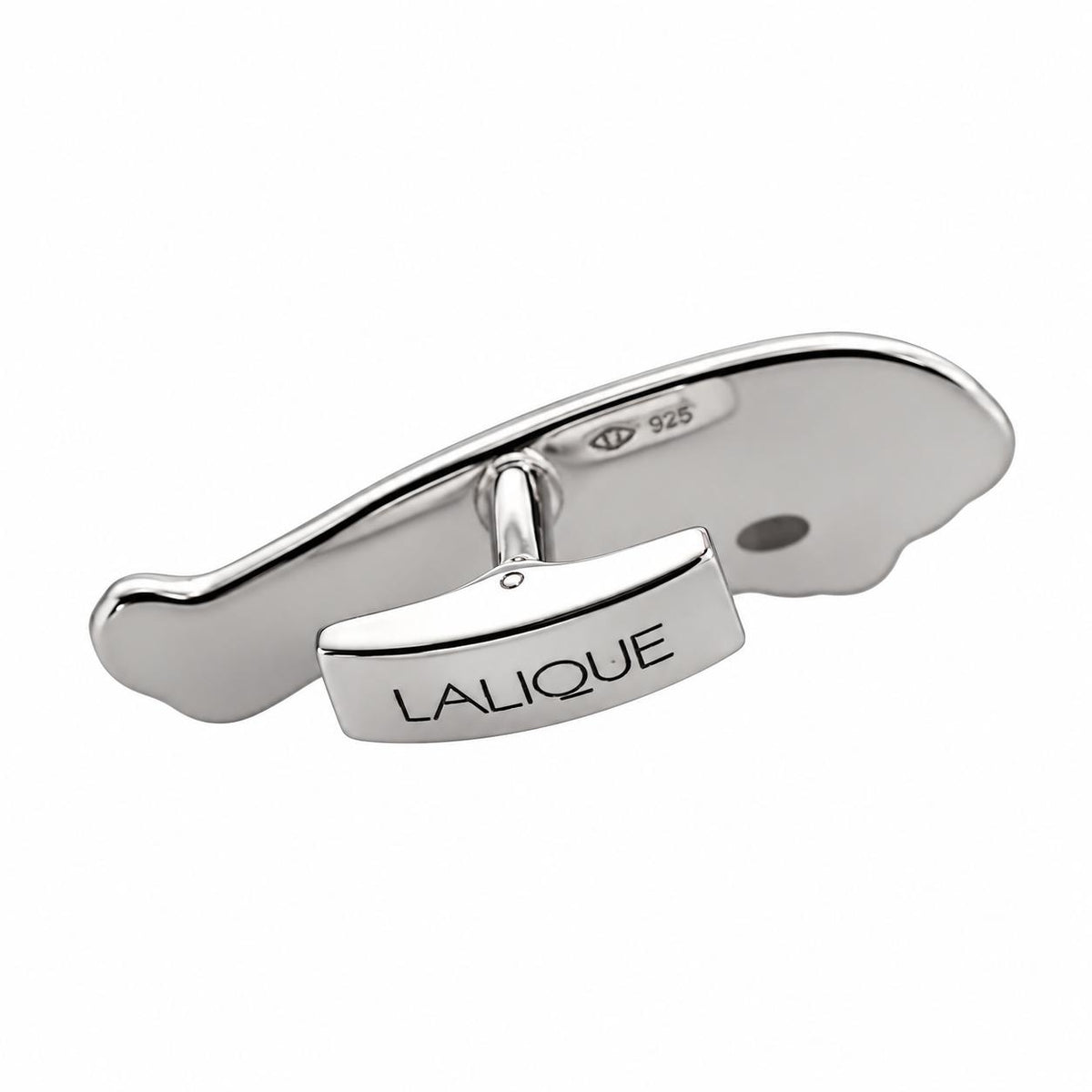 Lalique Jaguar Black Crystal Sterling Silver Cufflinks 10344000