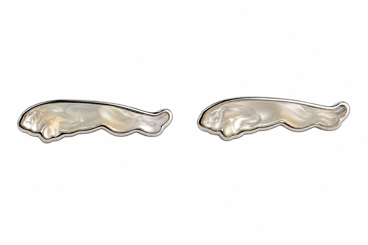 Lalique Jaguar Clear Crystal Sterling Silver Cufflinks 10343900