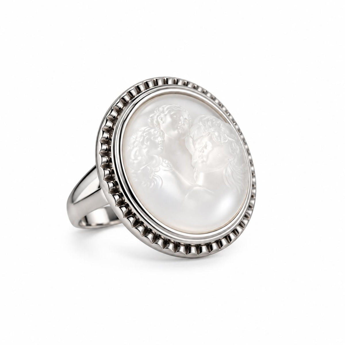 Lalique Opera National De Paris Baiser Kiss Clear Crystal Sterling Ring 10527700