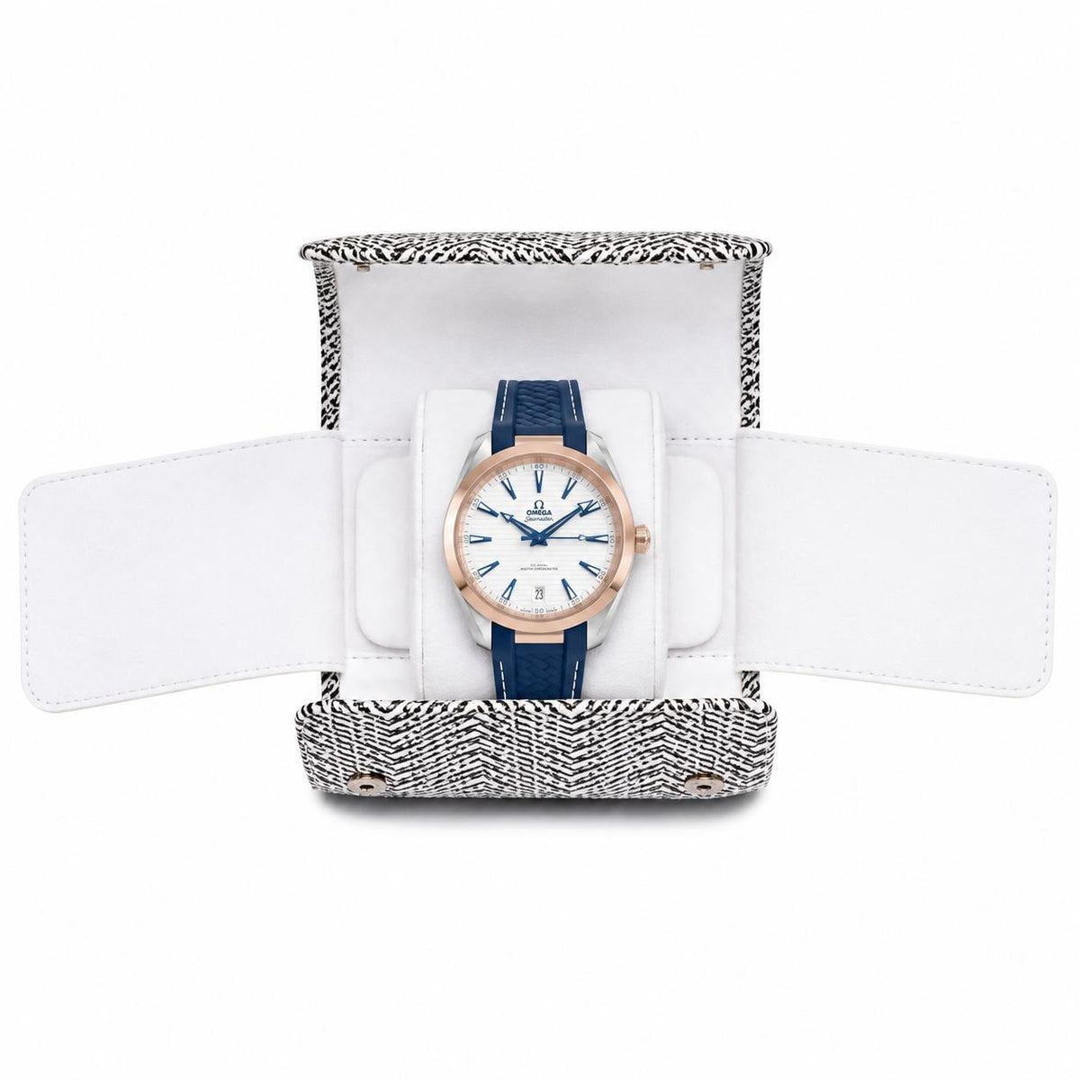 Rapport London Marlow Leather Single-Watch Roll In White