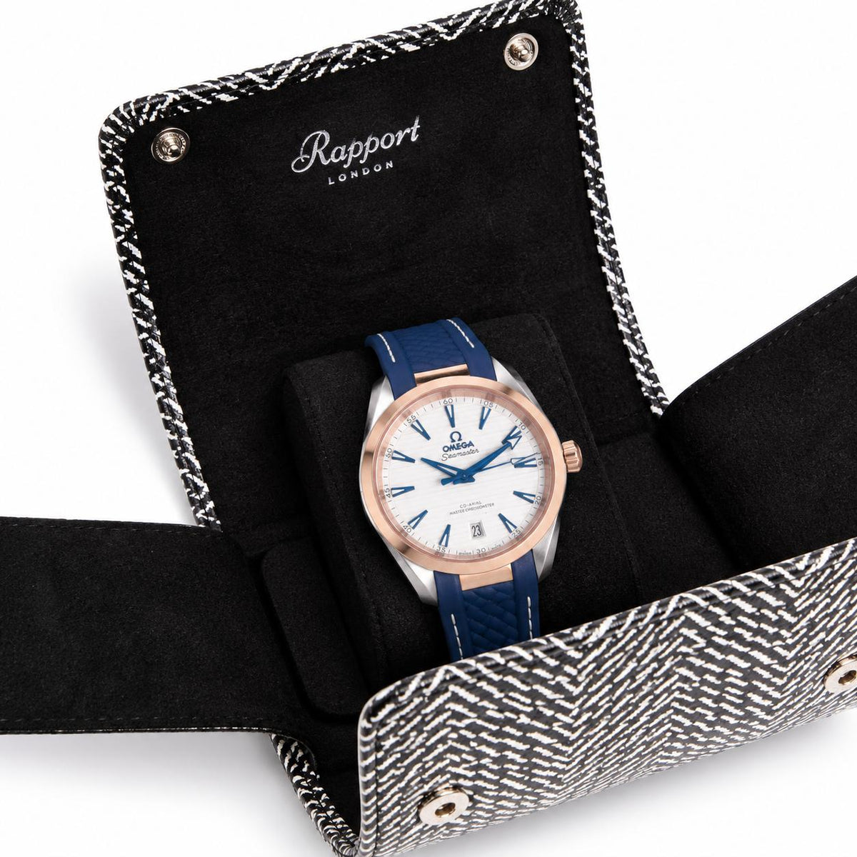 Rapport London Marlow Leather Single-Watch Roll In Black
