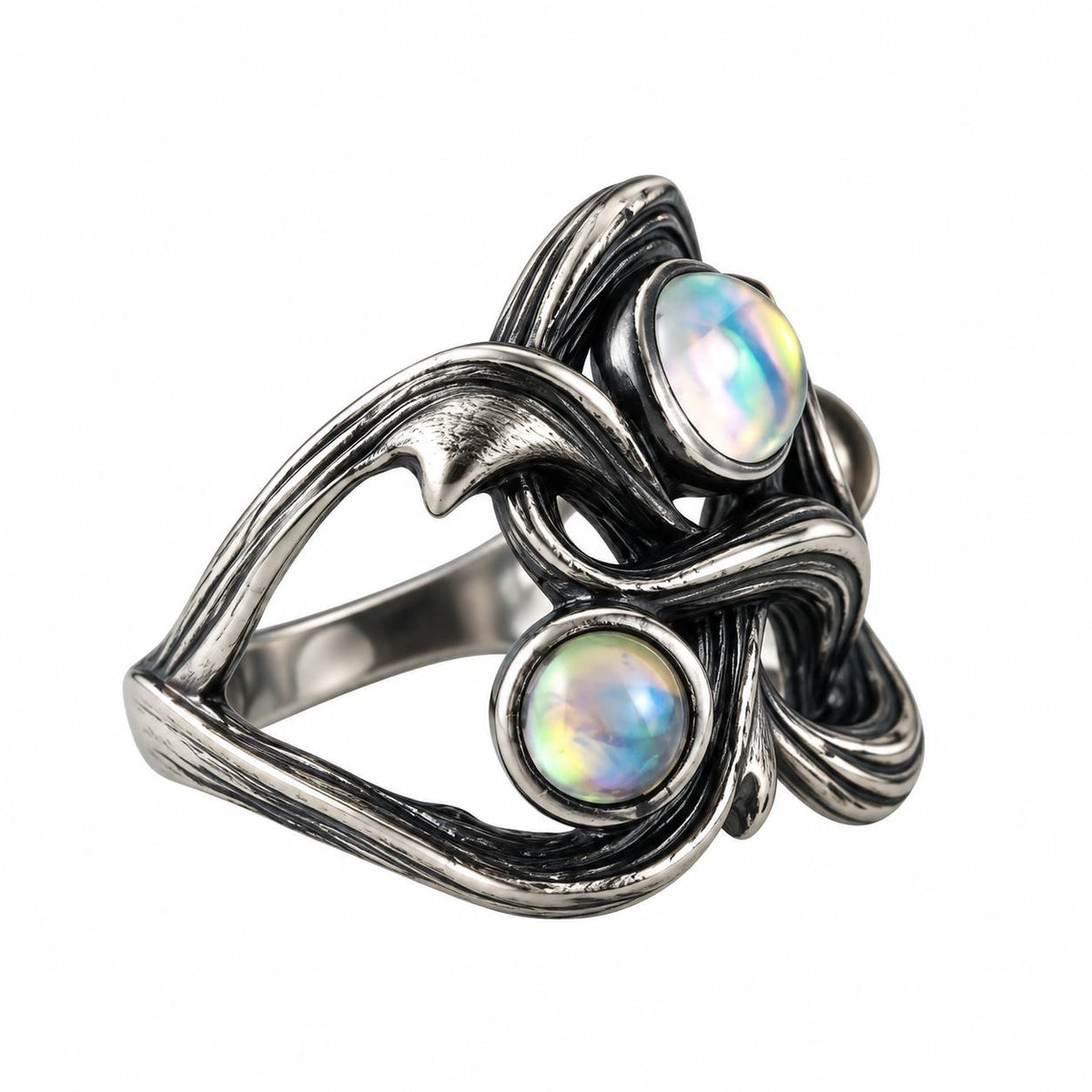 Lalique Ronces Flower Crystal Sterling Silver Ring 7803000
