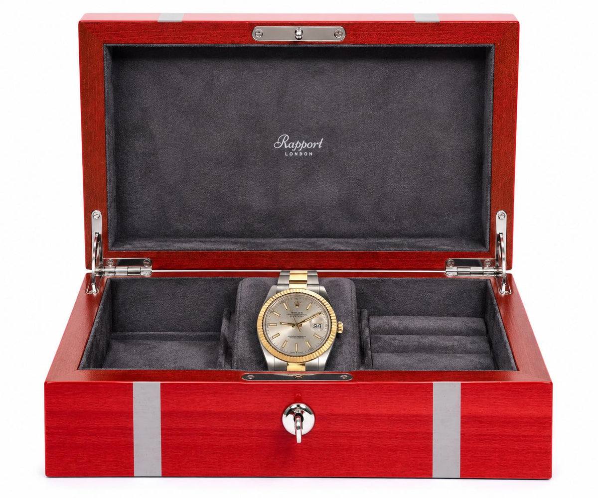 Rapport London Carnaby Watch & Jewelry Box-Red