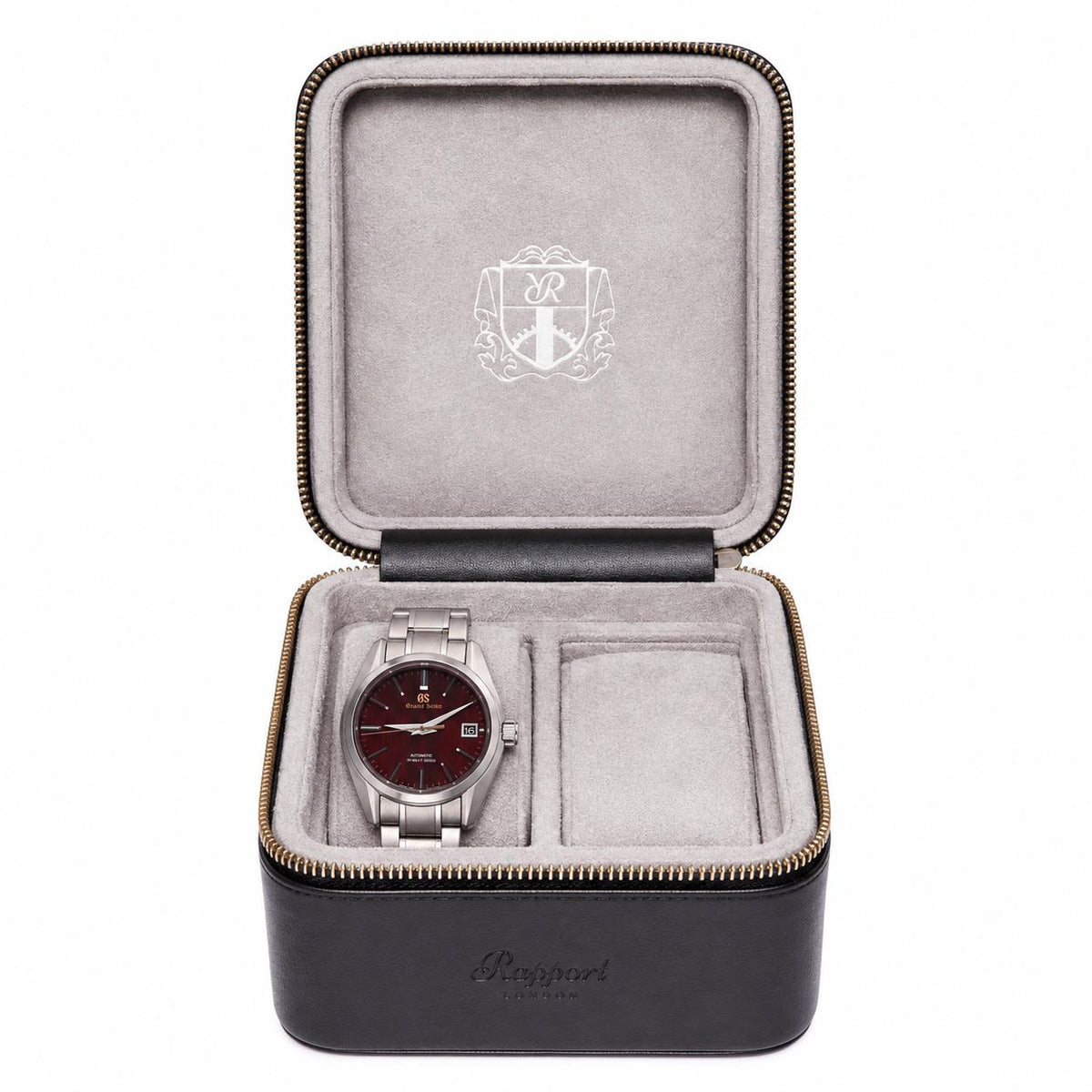 Rapport London Hyde Park Leather Two-Watch Zip Case