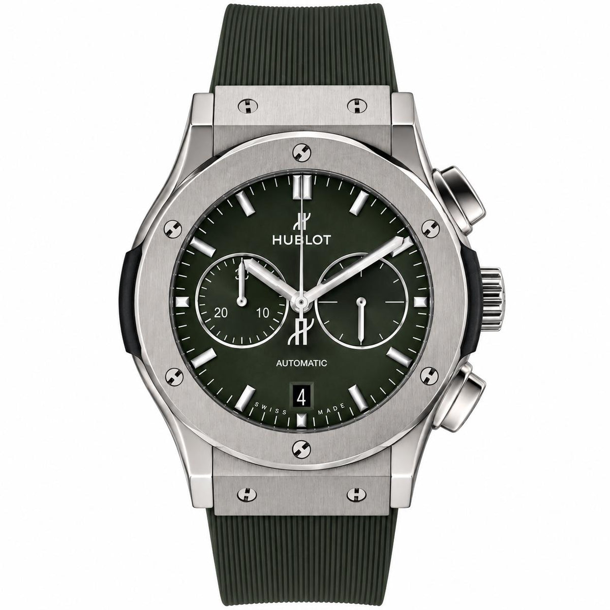 Hublot Classic Fusion Chronograph Green Automatic Titanium Watch 521.NX.8970.LR
