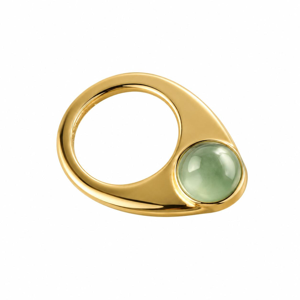 Lalique Petillante Oxygen Green Crystal Ball Gold Plated Ring 7710500