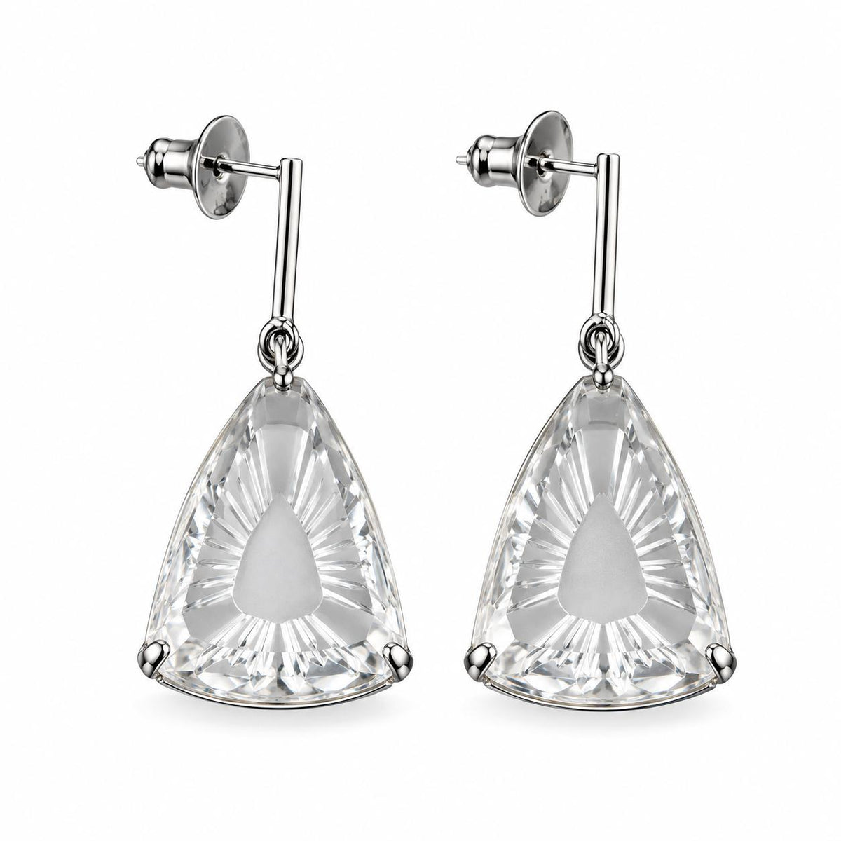 Lalique Ice Light Clear Crystal Sterling Silver Earrings 10045300