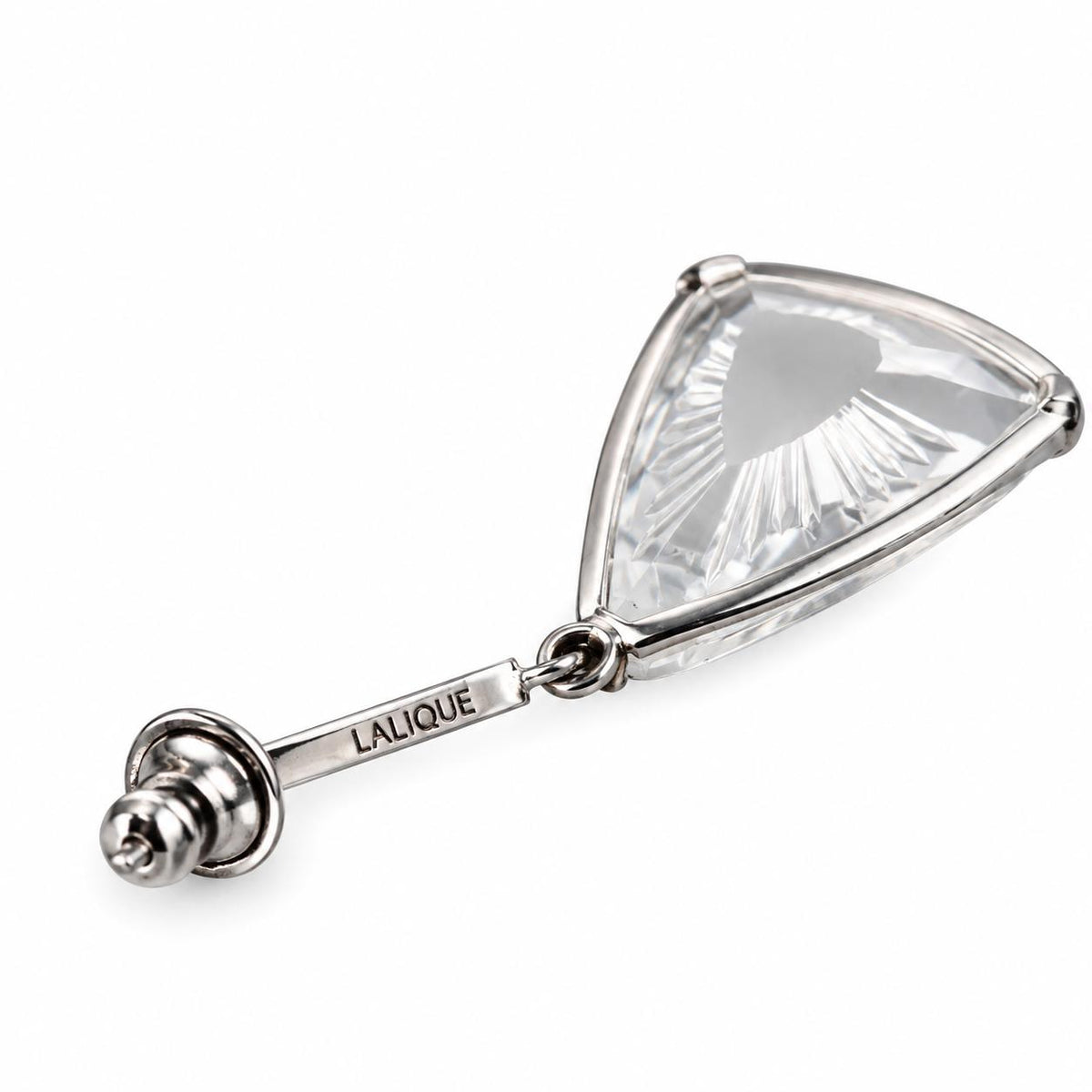 Lalique Ice Light Clear Crystal Sterling Silver Earrings 10045300