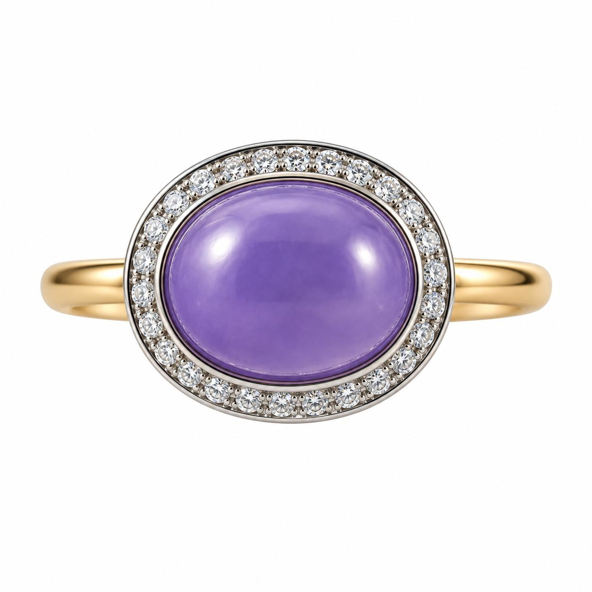 Mimi Milano Leela Lavender Jade Diamond 18k Gold Ring