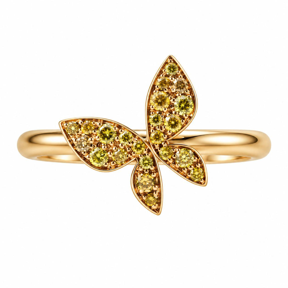 Mimi Milano  Farfalla Yellow Diamond Gold Butterfly Ring