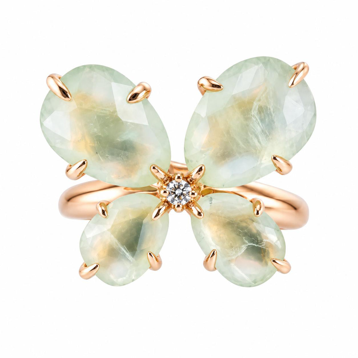 Mimi Milano Mila Prehnite Diamond Butterfly Ring
