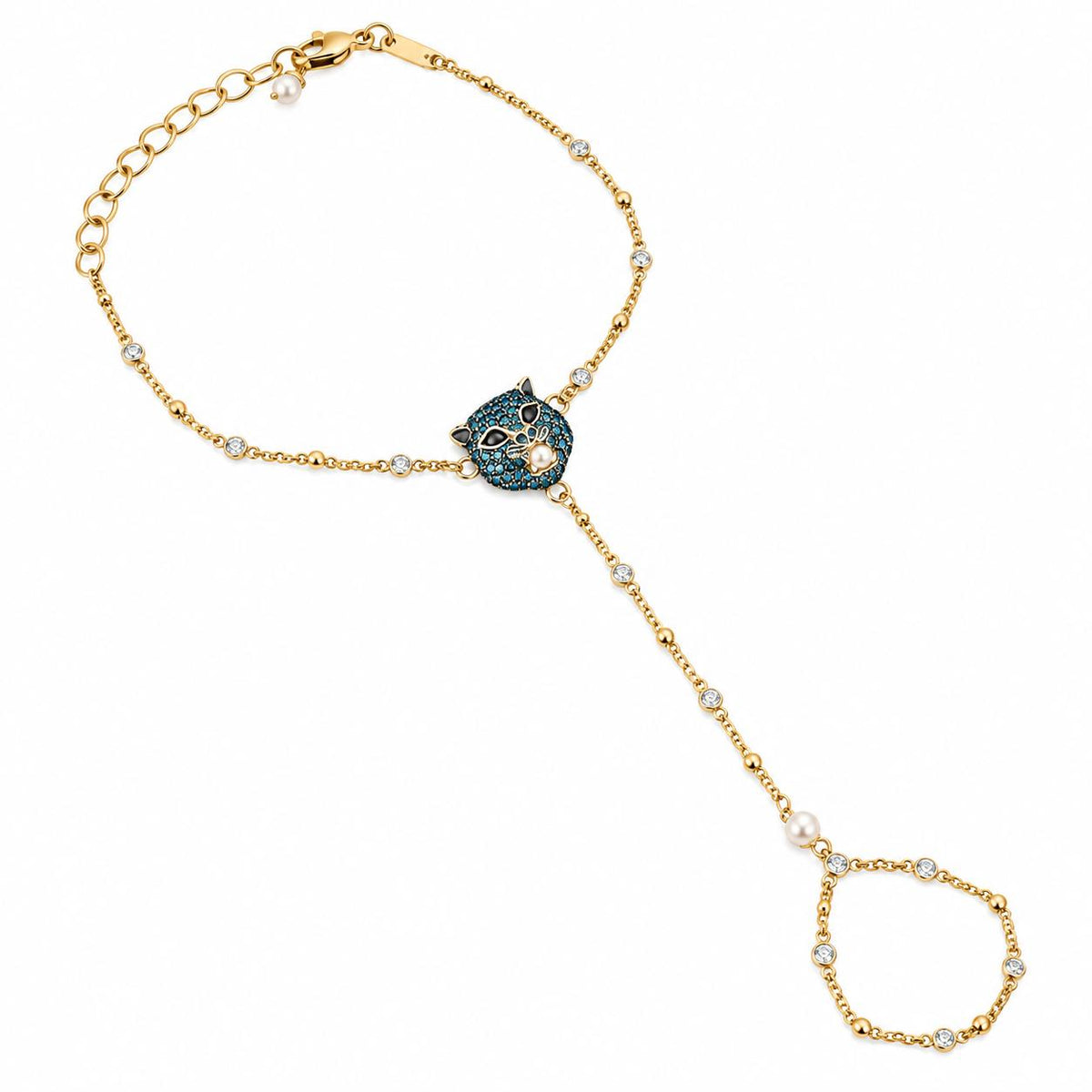 Gucci Le Marche des Marveilles 18k Gold Pearl Diamond Ring Bracelet Hand Piece