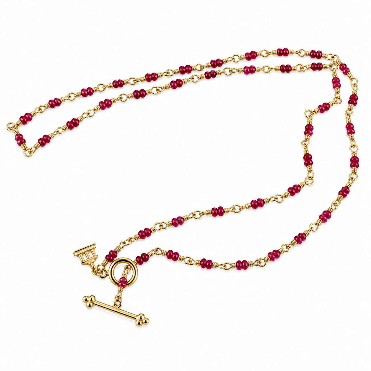 Temple St. Clair 18k Gold Ruby Toggle Necklace