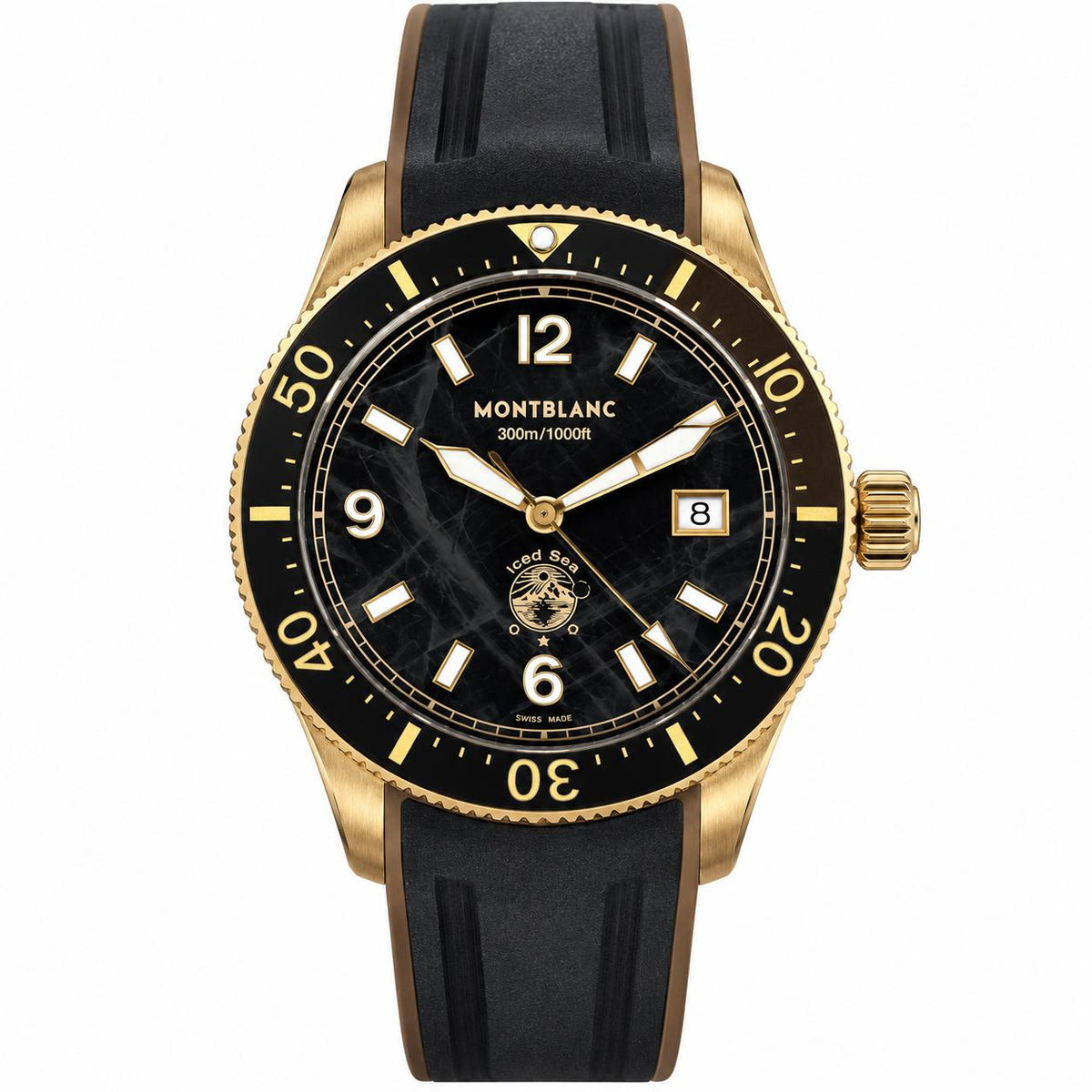 Montblanc Iced Sea Automatic Date Bronze Black Glacier Dial Watch 7614