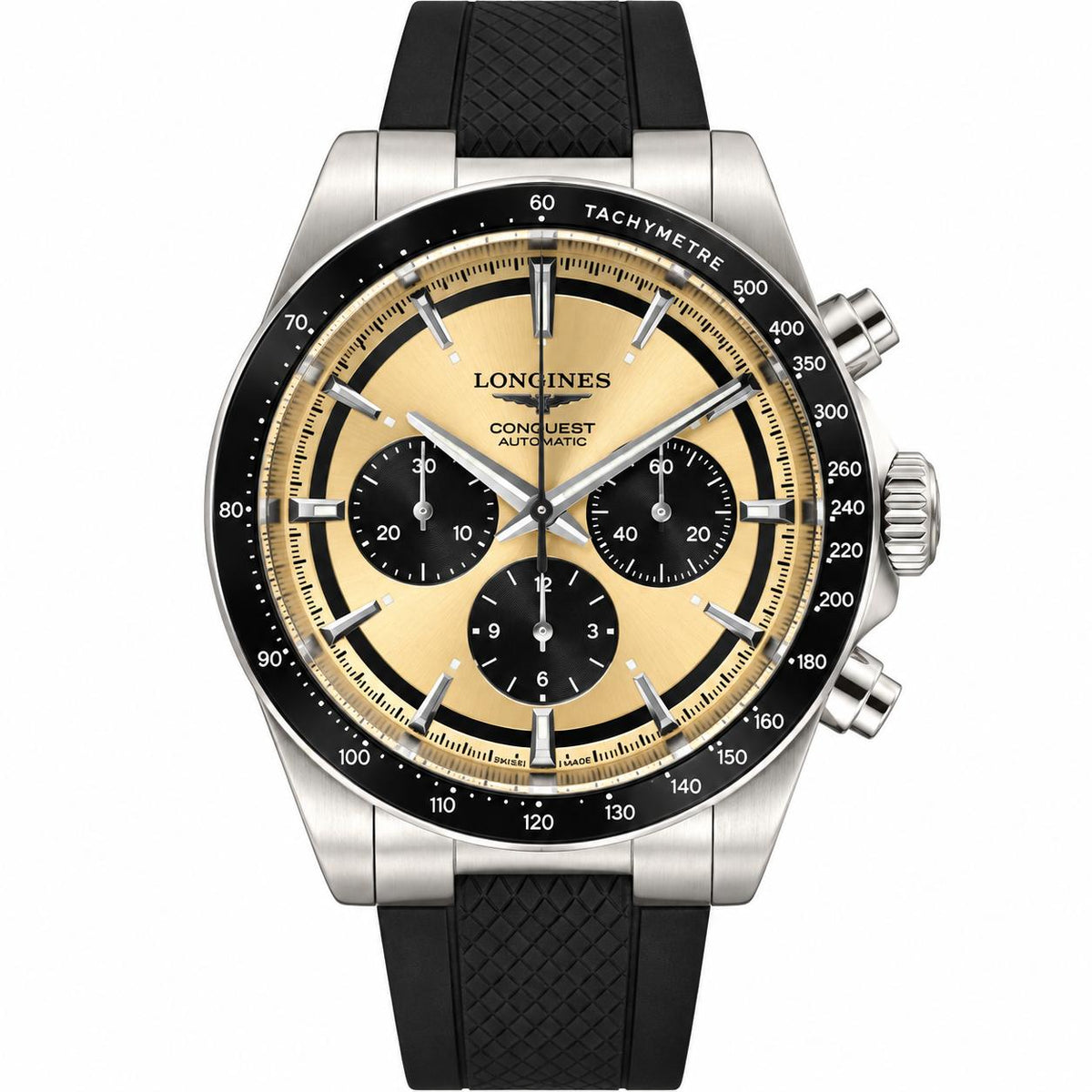 Longines Conquest Chronograph Sunray Gilt Dial Automatic Watch L38354