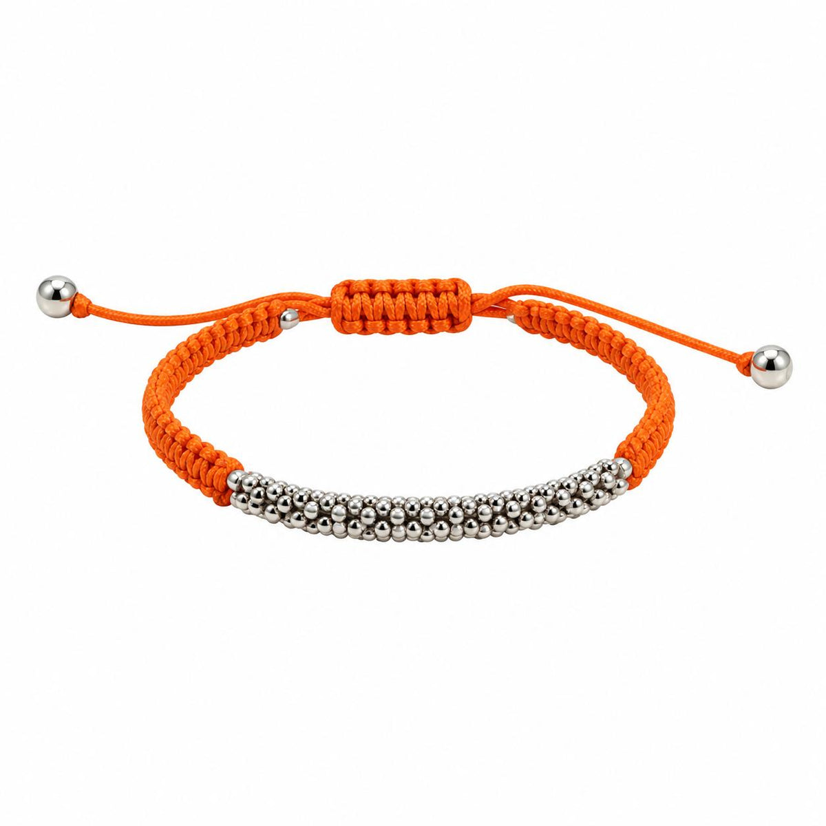 Lagos Caviar Sterling Silver Orange Braided Bracelet