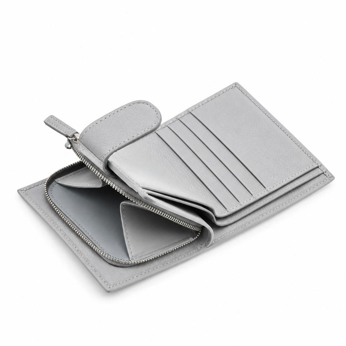 Rapport London Sussex Leather Wallet With Coin Purse in Grey