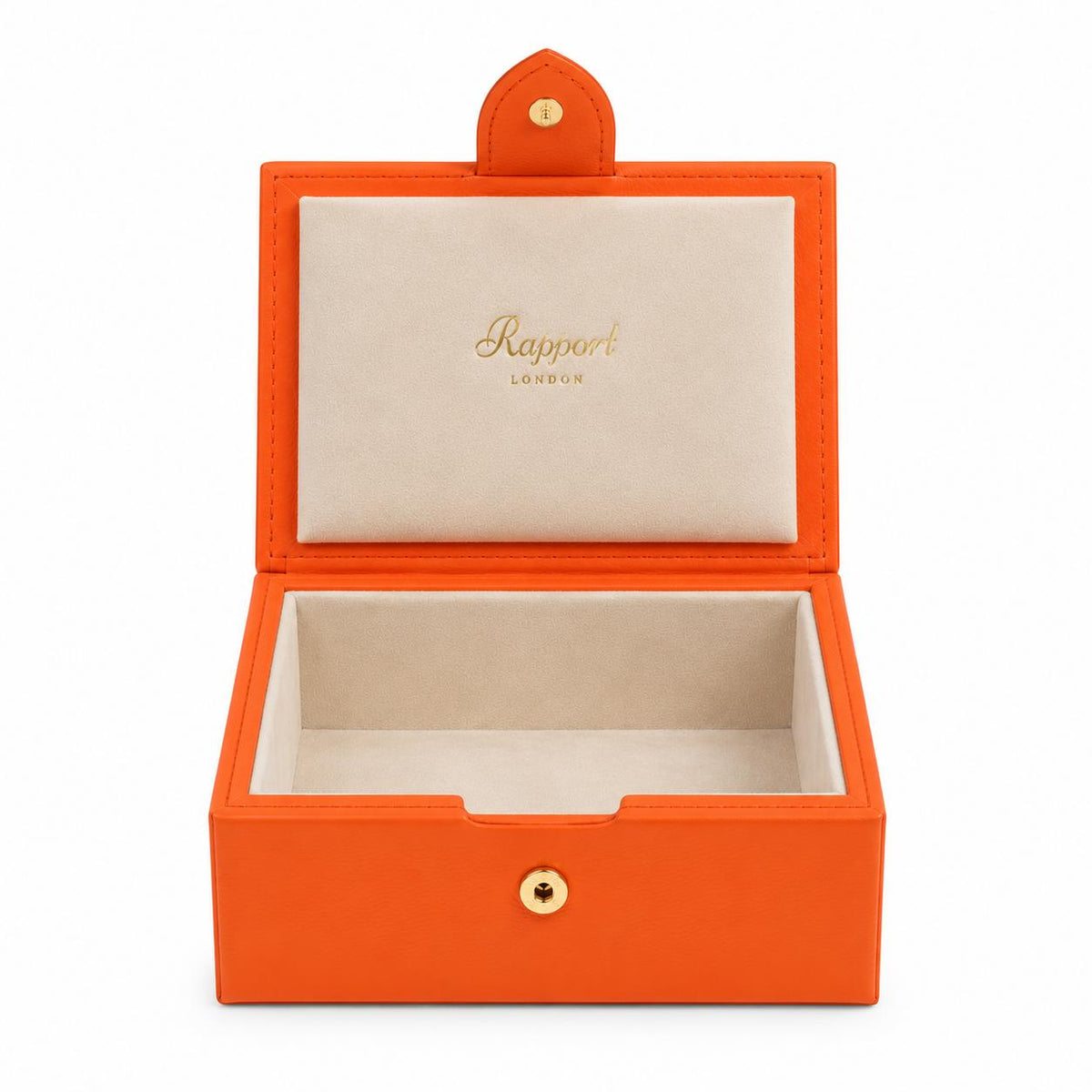 Rapport London Sussex Leather Trinket Box in Orange