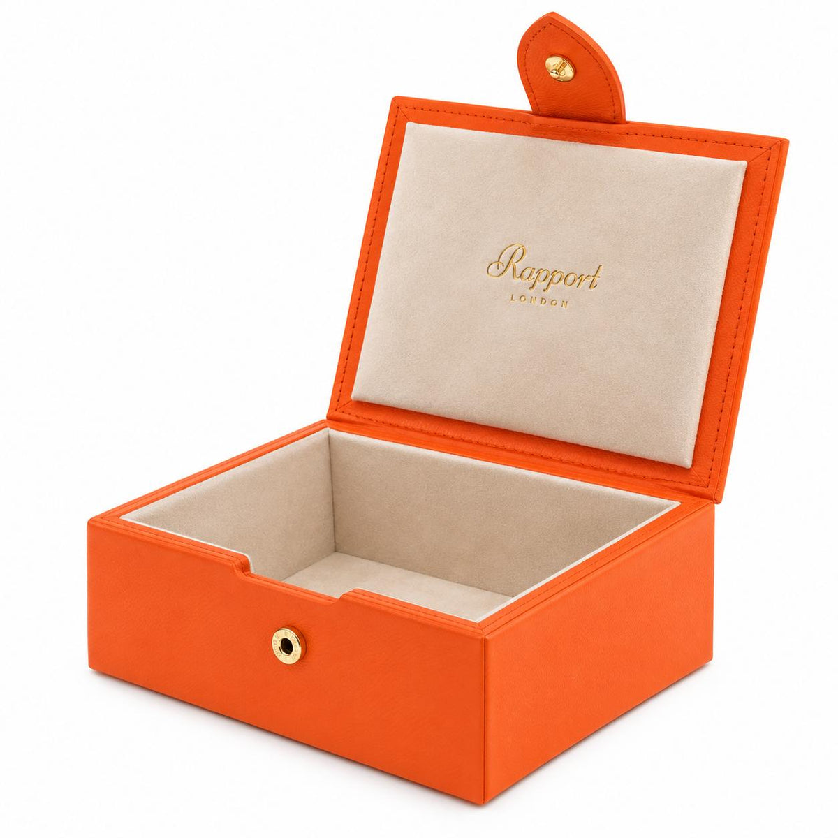 Rapport London Sussex Leather Trinket Box in Orange