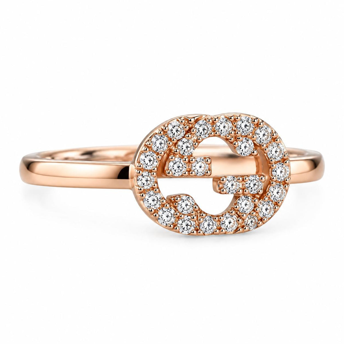 Gucci Iterlocking GG 18K Rose Gold Diamond Ring