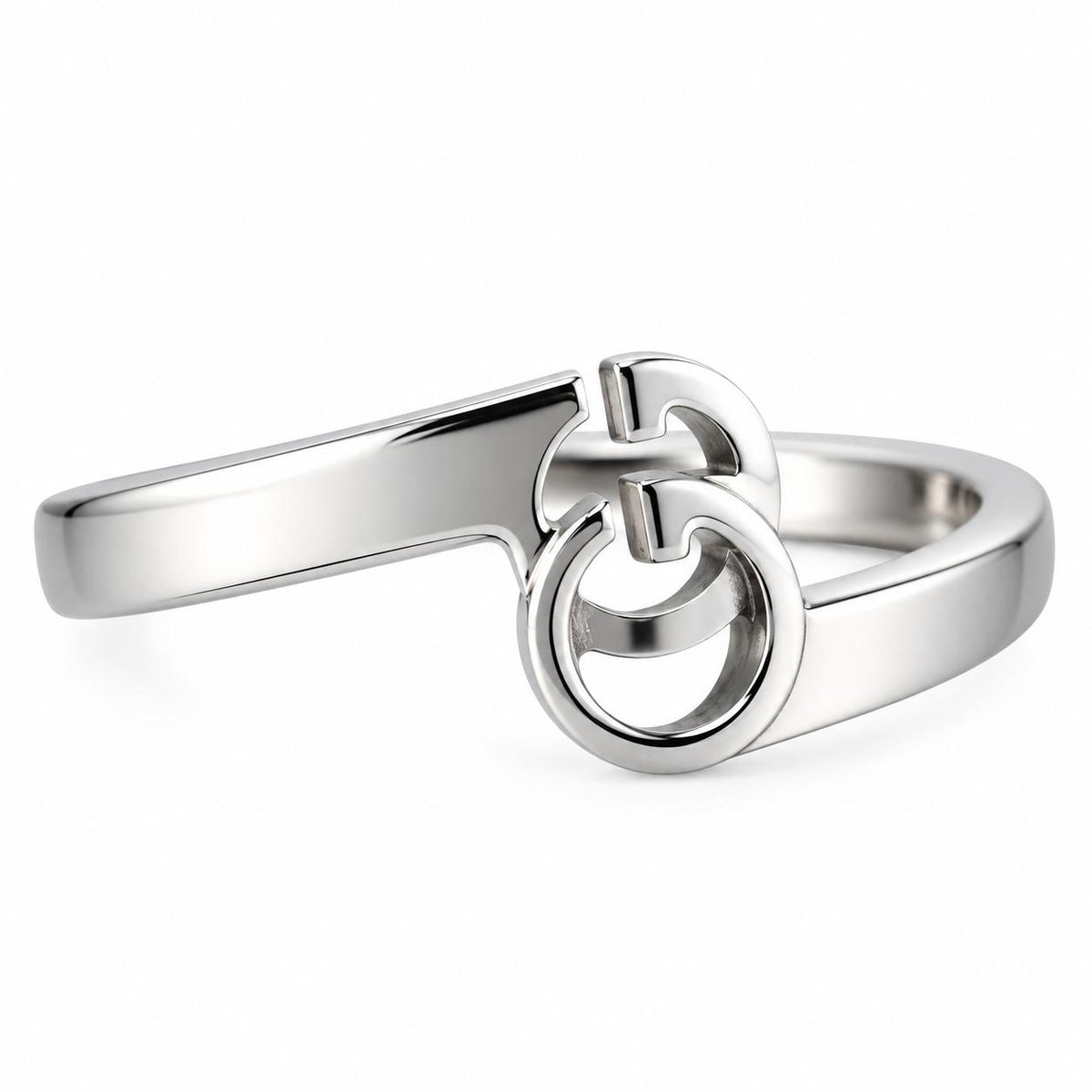 18k Gucci Running GG White Gold Ring Retail $920