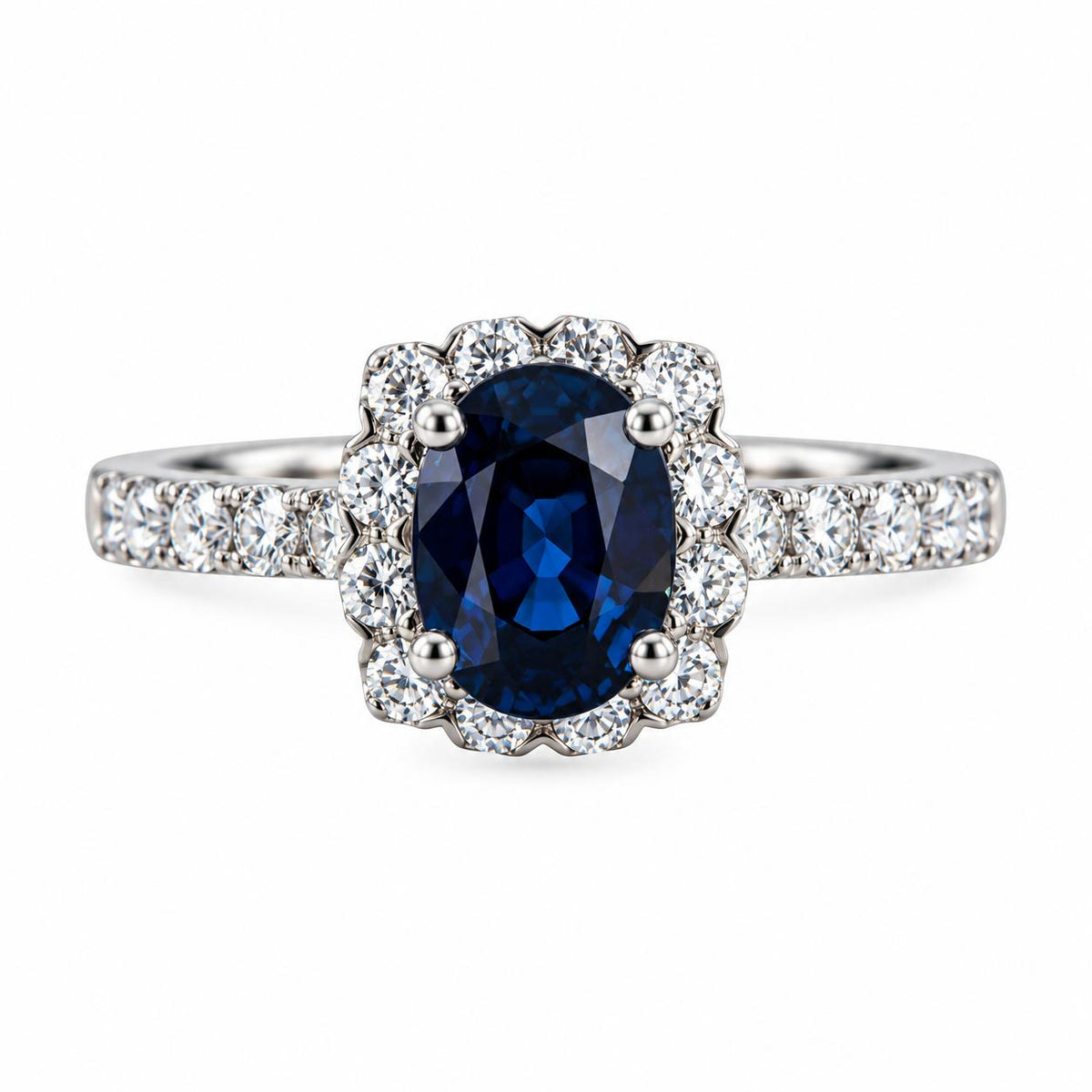 14k Gold Diamond 1.78ct Sapphire Ring