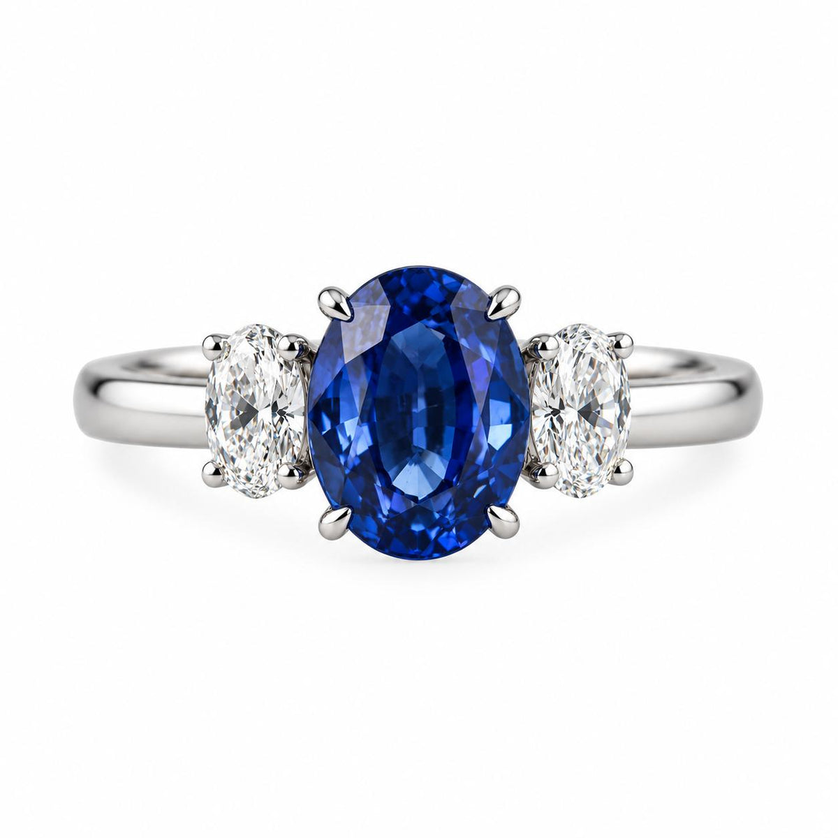 GIA 2.78ct Natural Sapphire Diamond Platinum Ring