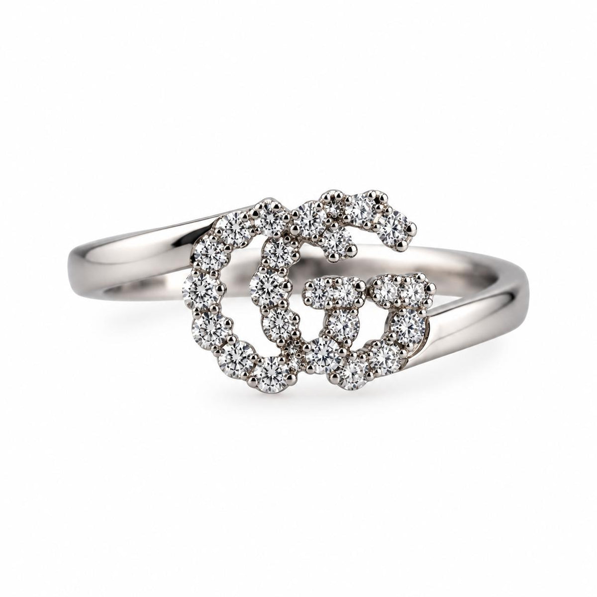 Gucci GG Running 18K White Gold Diamond Ring