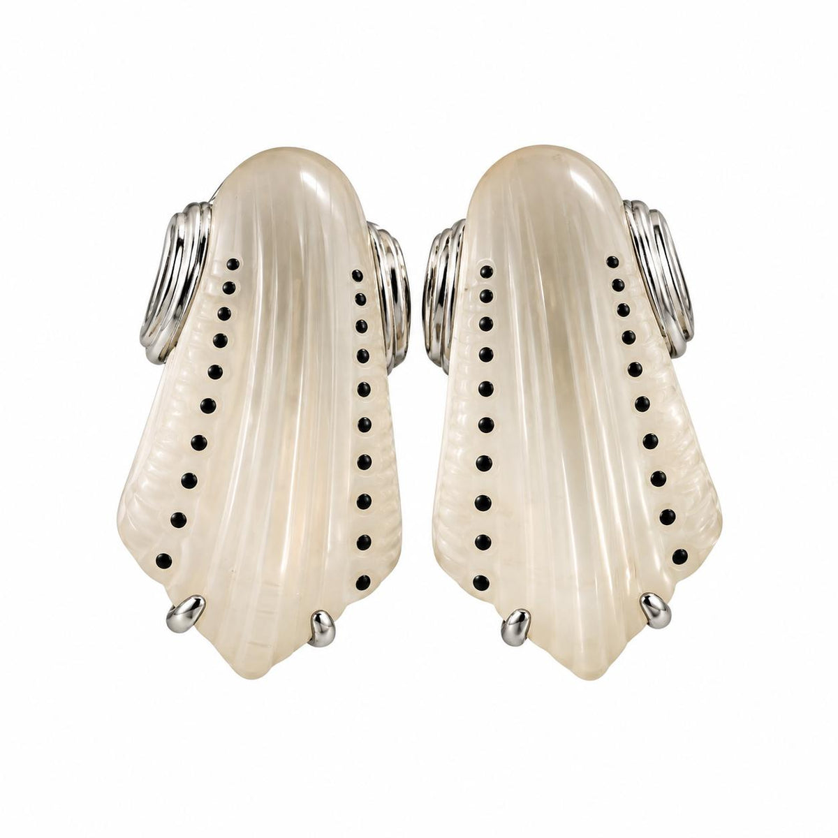 Lalique Icone Clear Crystal Sterling Silver Icon Earrings 10395800