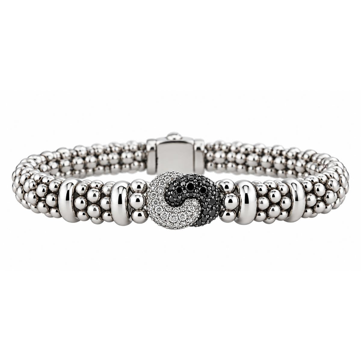 Lagos Caviar Silver Diamond Knot Bracelet