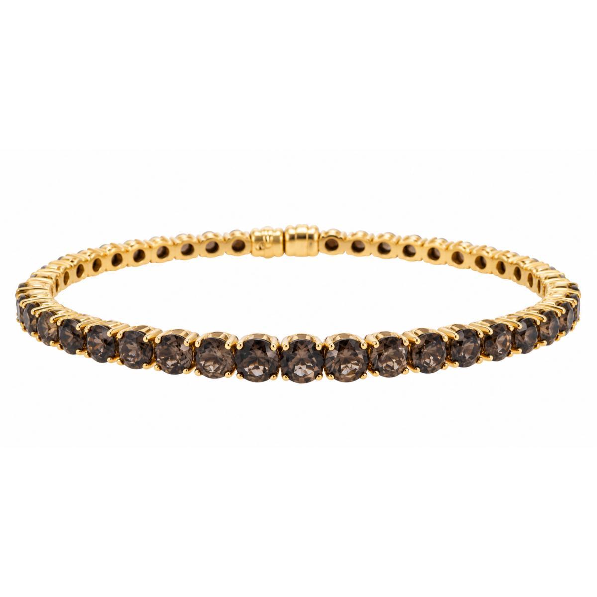Bucherer Gold Smoky Quartz Bangle Bracelet