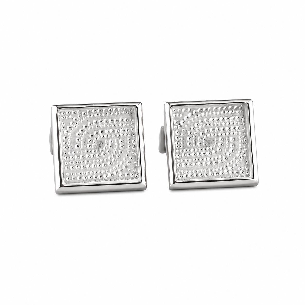 Lalique Perles Clear Crystal Palladium Cufflinks 10728900