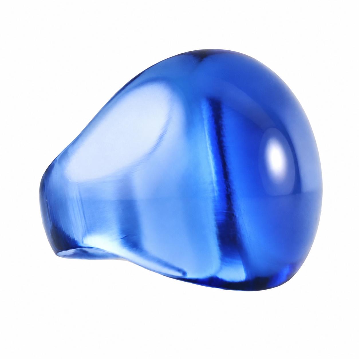 Lalique Cabochon Blue Sapphire Crystal Ring 6490300