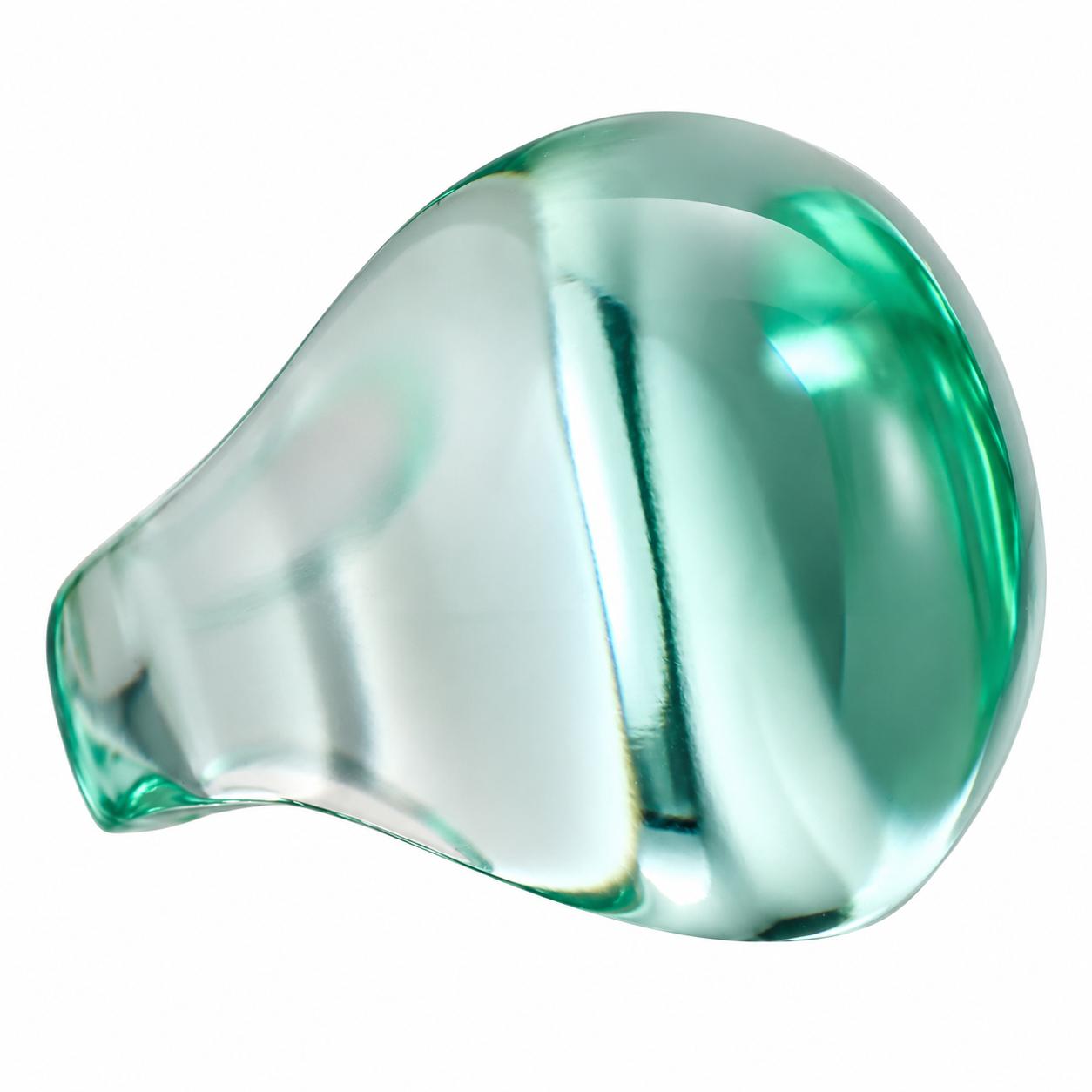 Lalique Cabochon Lagoon Crystal Ring 6511300