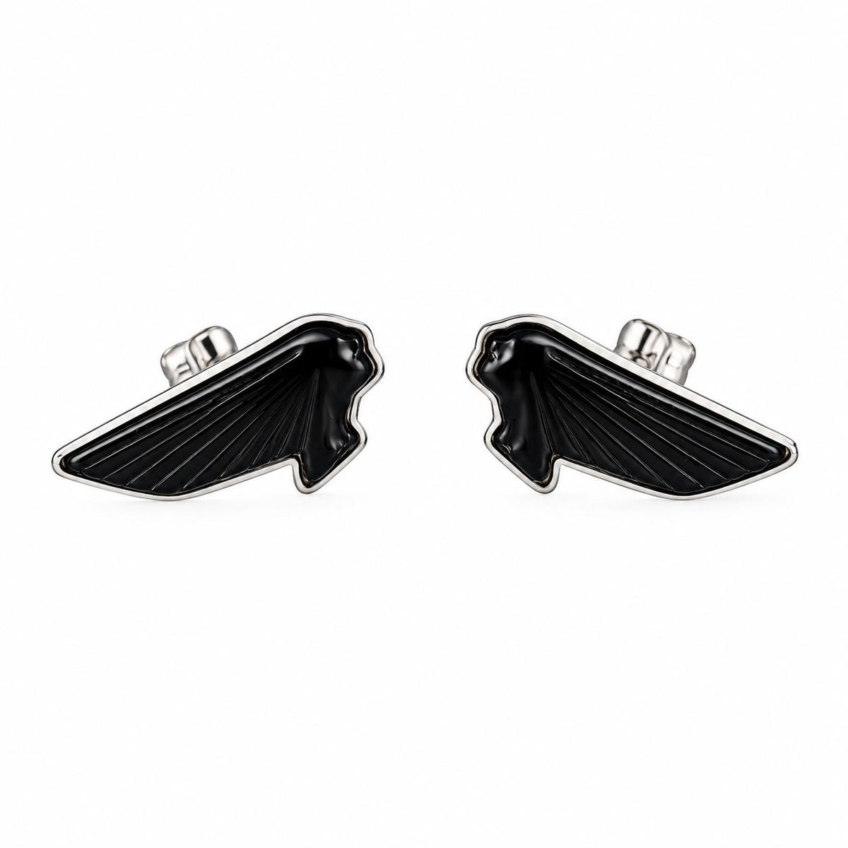 Lalique Victoire Mascottes Black Crystal Steel Cufflinks 10337300