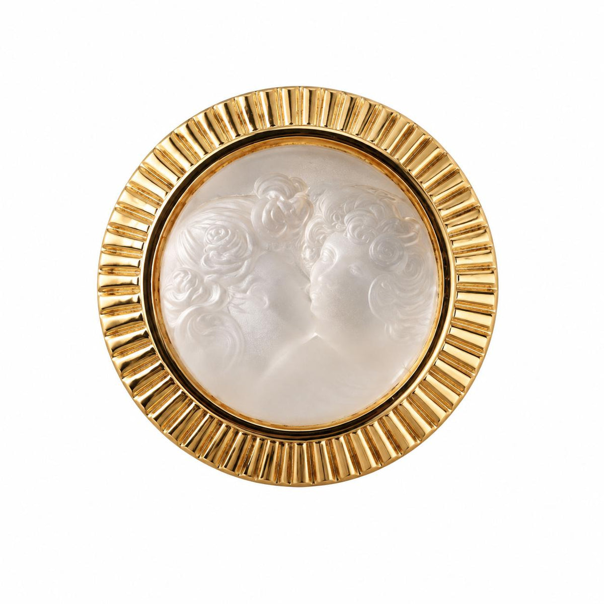 Lalique Opera National De Paris Baiser Kiss Crystal Vermeil Silver Ring 10528500